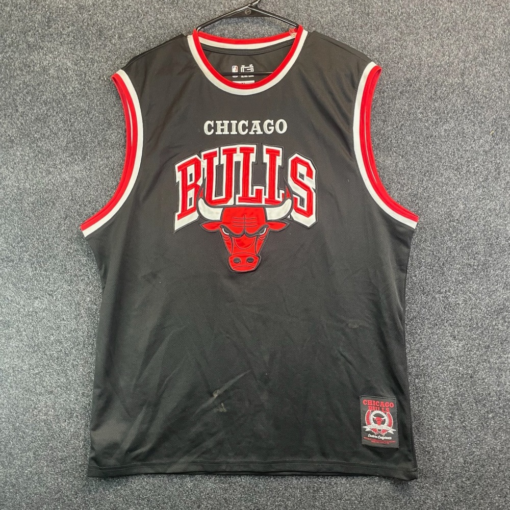 Ultra Game NBA Chicago Bulls Basketball Jersey Tank Top Mens XL Black